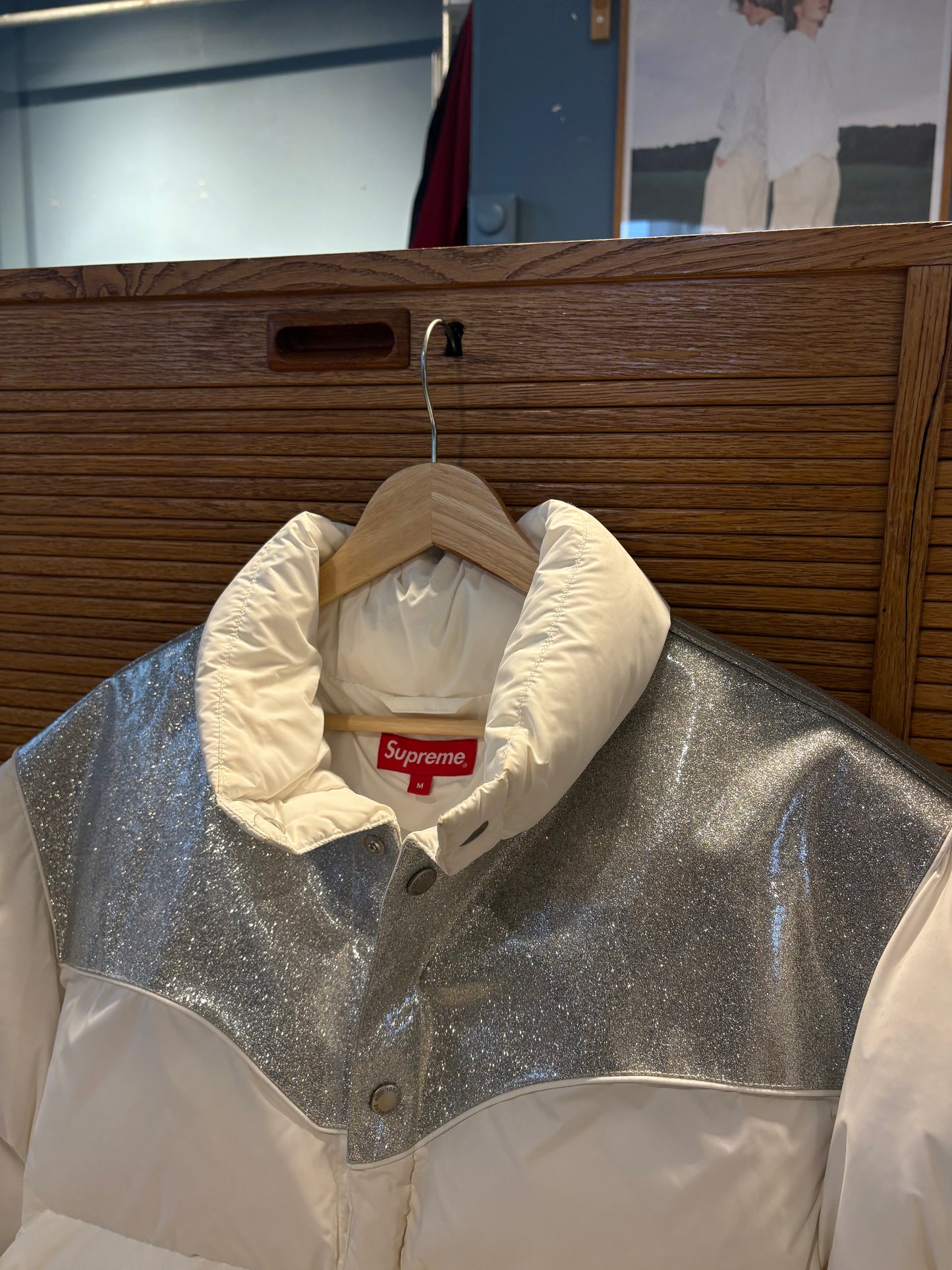 FW22 Supreme Glitter Yoke Down Puffer (defect)