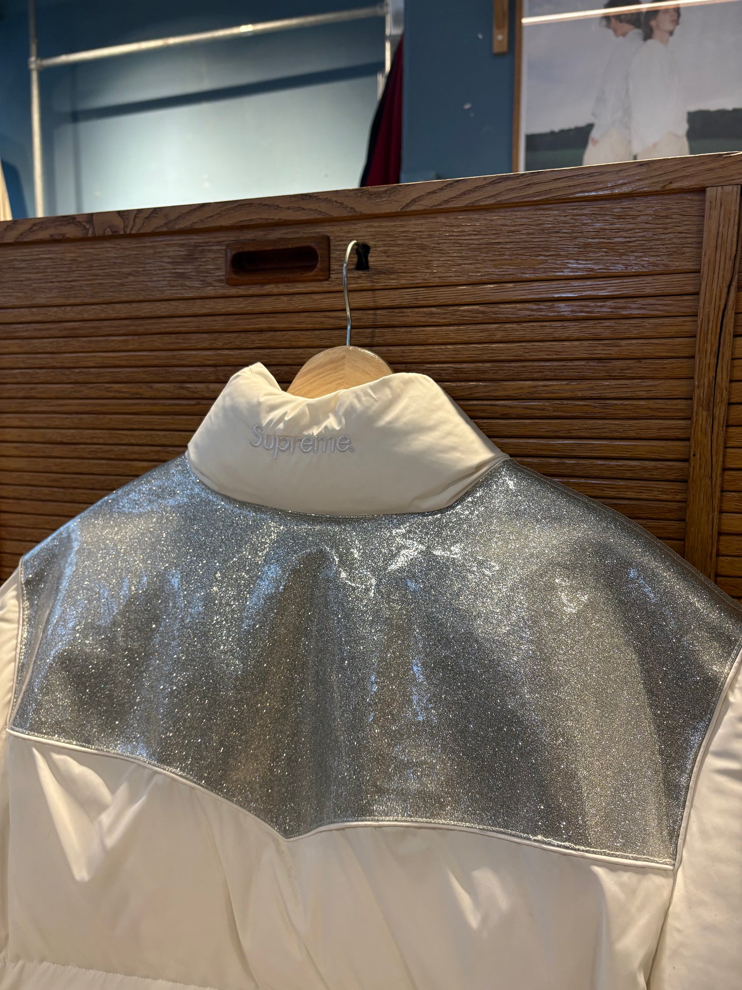 FW22 Supreme Glitter Yoke Down Puffer (defect)