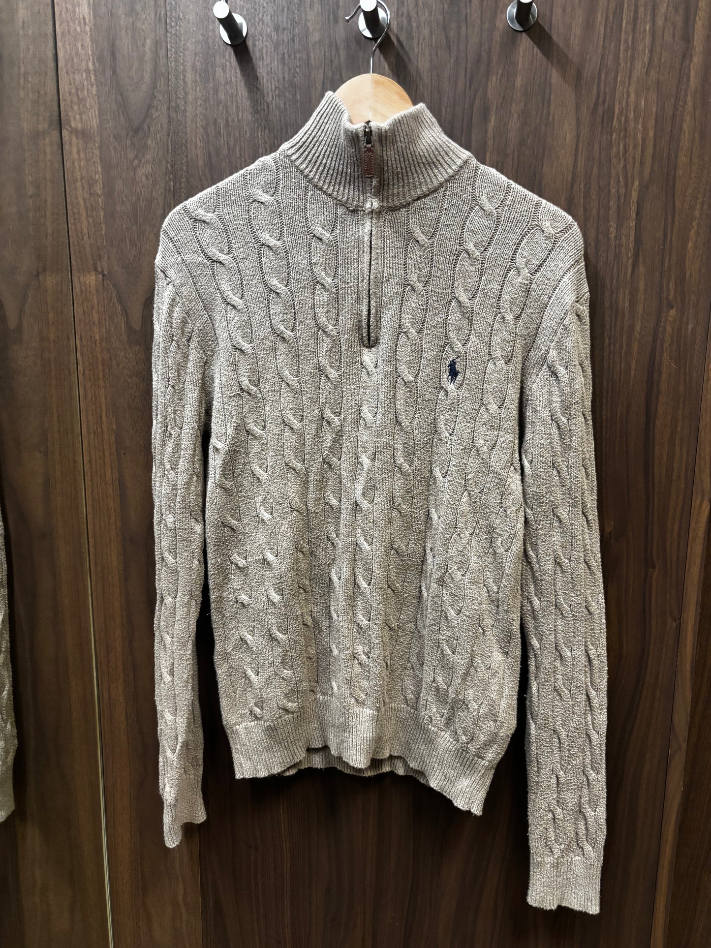 Polo Cable Knit Quarter Zip (M)